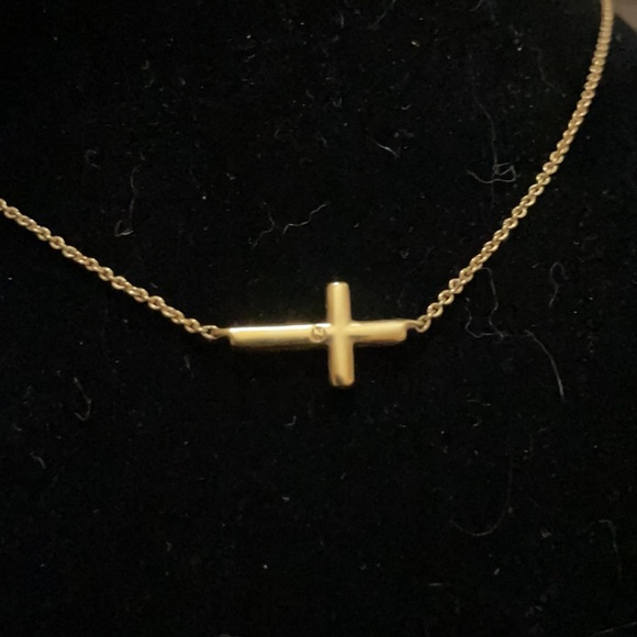 Nordstrom Goldtone CZ Horizontal Cross Necklace - Picture 4 of 6